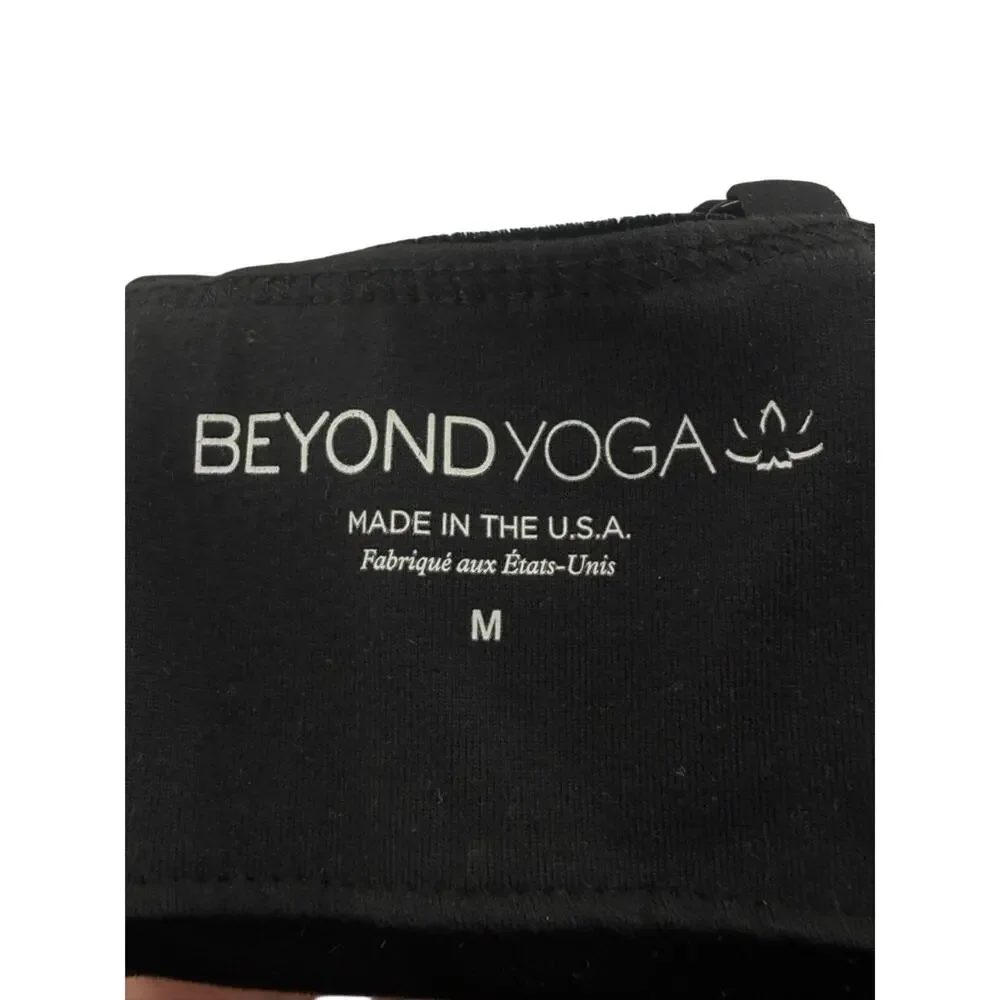 NWT Beyond Yoga Velvet Motion Bra Gym Cropped Top Black Workout Size Medium - Picture 11 of 14